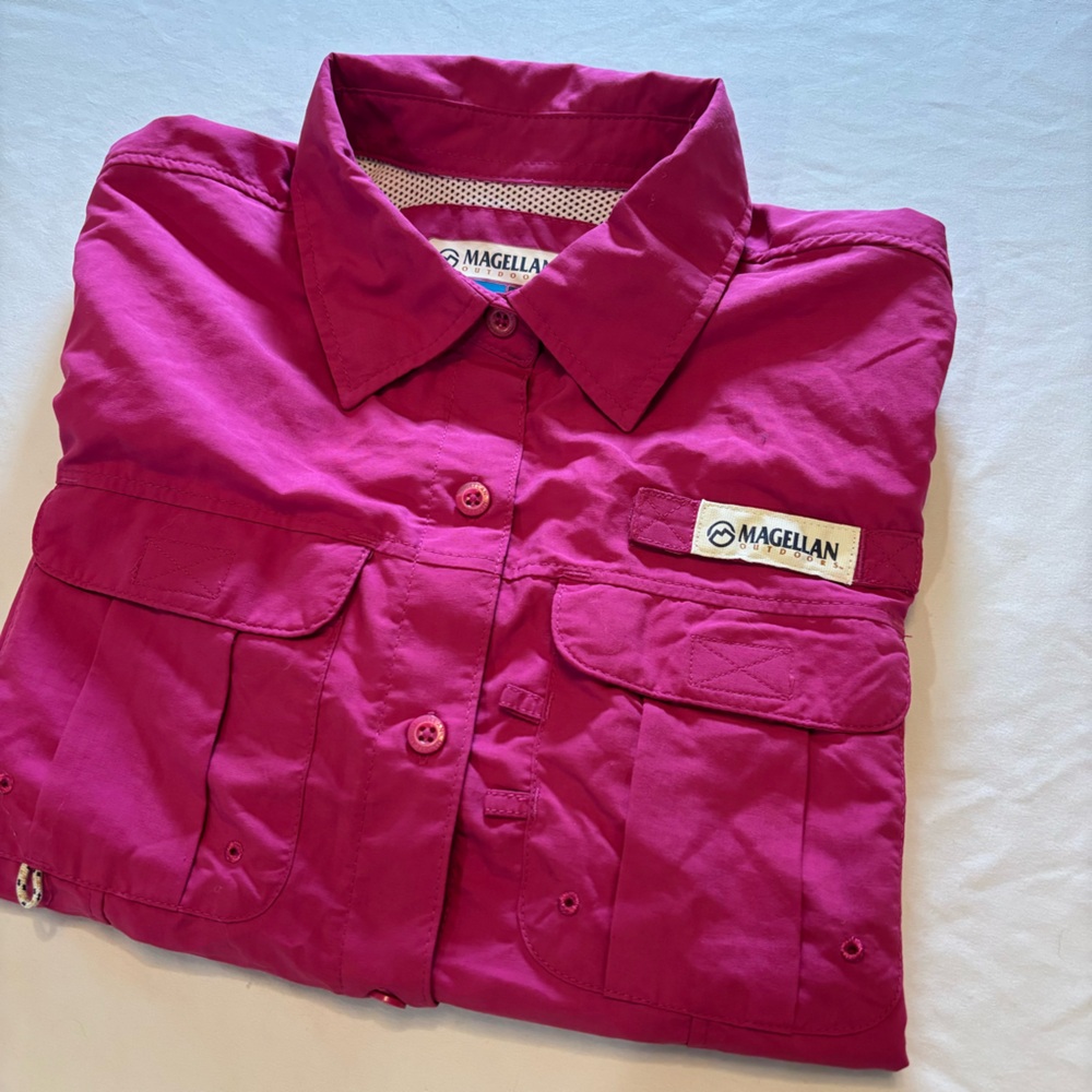 NWT Magellan Outdoors Women Fuchsia Button Down Shirt